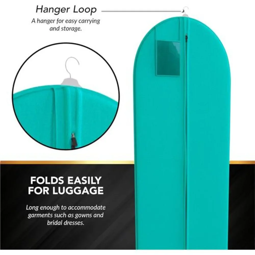 Gown Garment Bag for Women’s Prom & Bridal Wedding Dresses - ID Window -72”x 24”